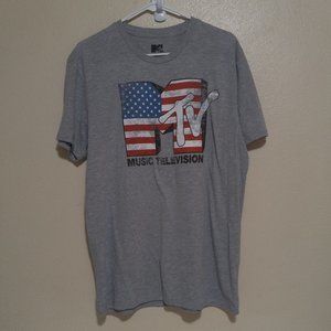 MTV American Flag Shirt Music Television Shirt Vintage Style Men's M, L, XL